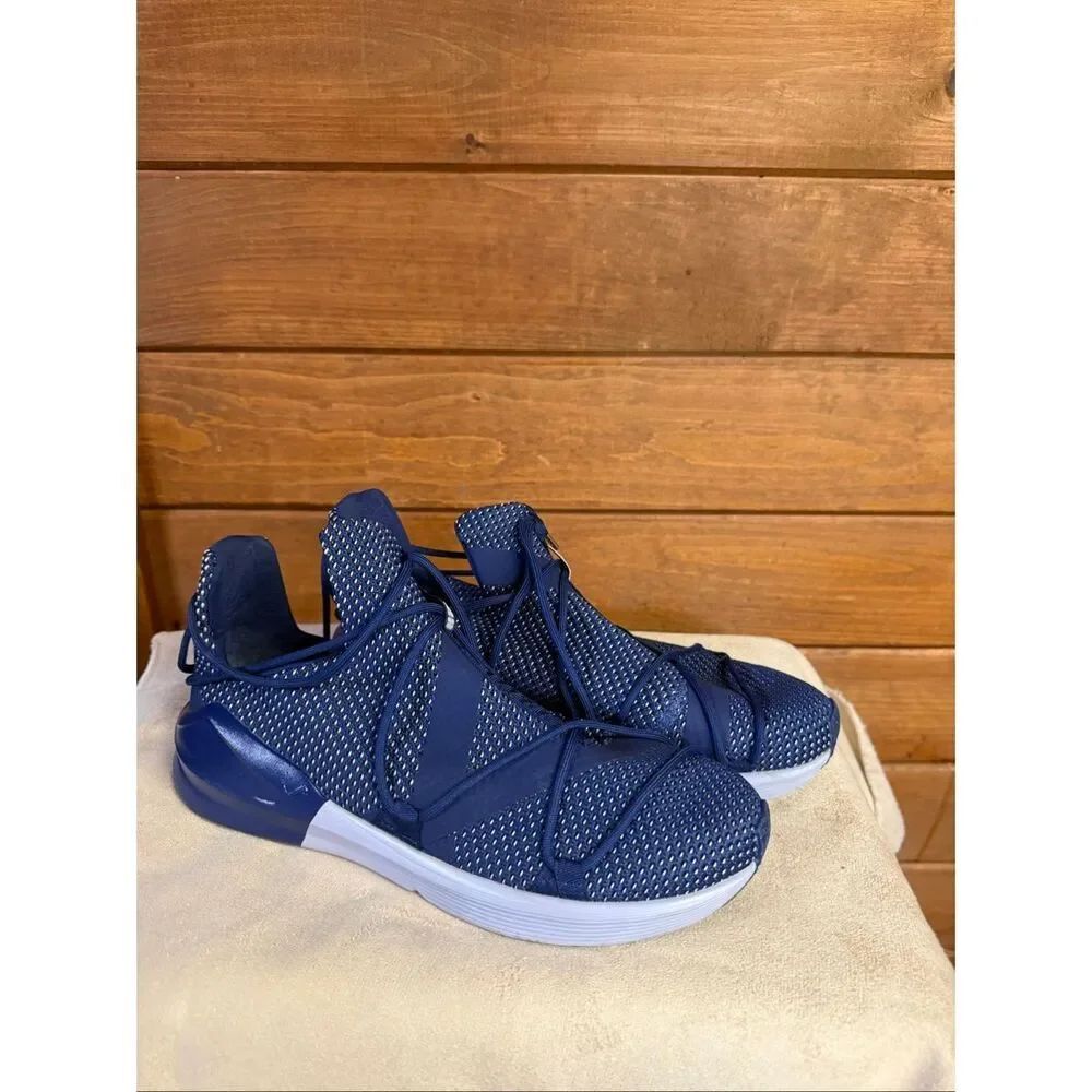 Puma Womans Fierce Rope training slip-on decorative rope laces Blue/Gray Sz 10